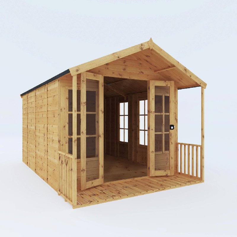 Mercia Wooden 12 x 8ft Premium Wessex Summerhouse with Veranda
