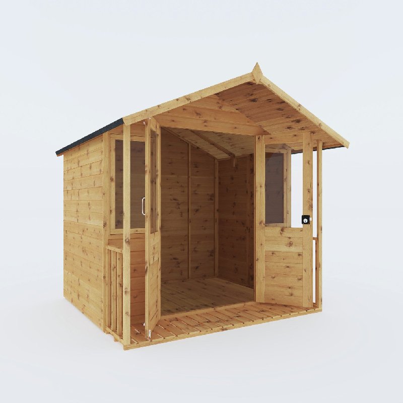 Mercia Wooden Traditional Summerhouse with Veranda - 7 x 7ft (7.2ft x 7.5ft x 6.3ft)