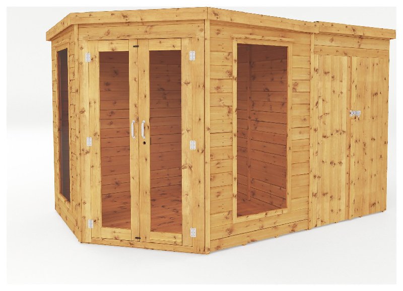 Mercia Corner Summerhouse with Shed - 7 x 7ft Wooden Garden Building
