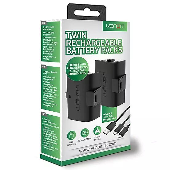 Venom Twin Rechargeable Battery Packs for Xbox Series X/S & One Controllers