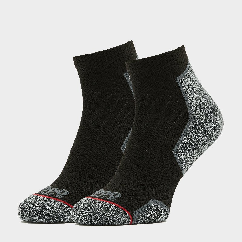 1000 Mile Men's Run Anklet Twin Pack Socks - Black