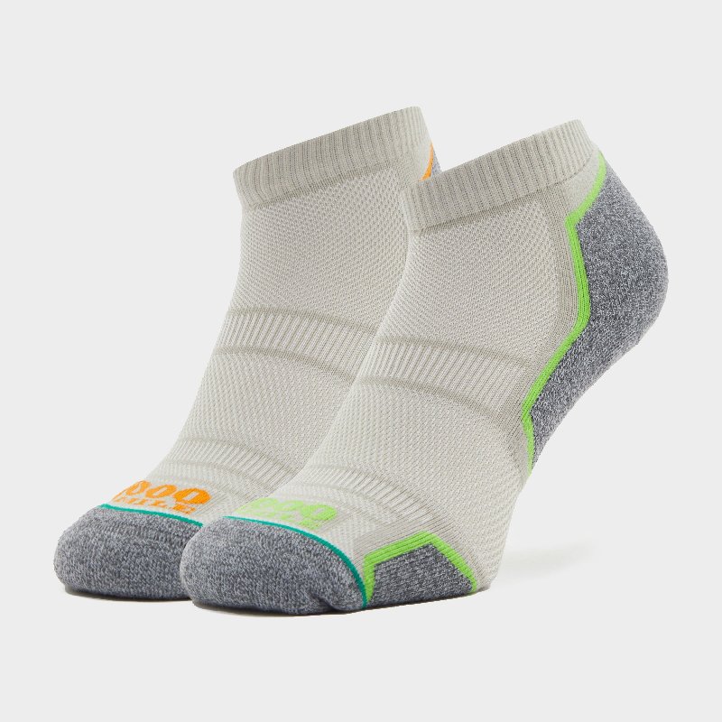 1000 Mile Men's Run Anklet Twin Pack Socks - White