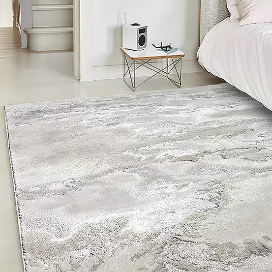 Asiatic Aurora Shiny Marble Grey Cut Pile Rug - 160x230cm