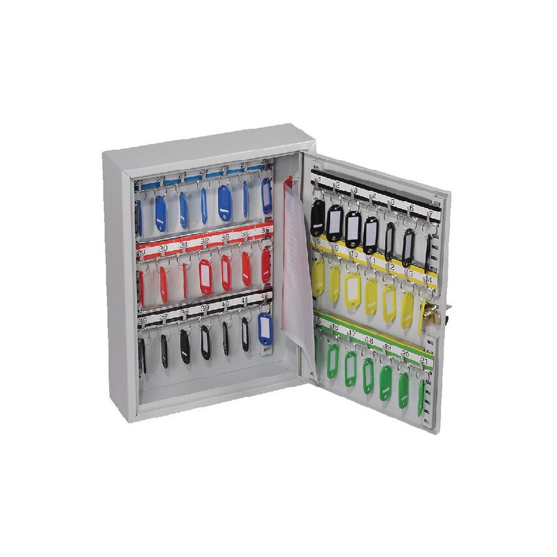 Phoenix Safe Key Cabinet, 42 Key Capacity, Light Grey