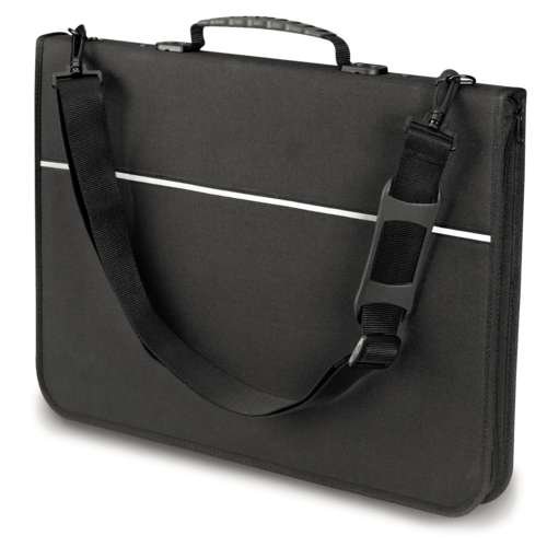 Mapac Quartz Presentation Folder with Carry Handle and Shoulder Strap, A4 Size, Black