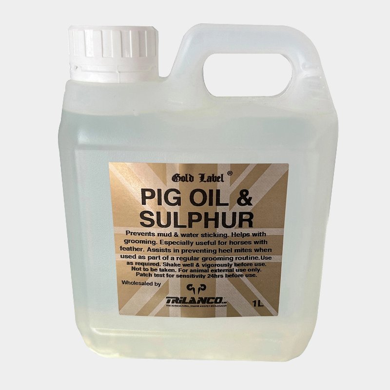 Gold Label Pig Oil and Sulphur for Horses, 1 Litre