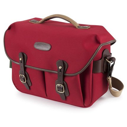Billingham Hadley One Shoulder Bag in Burgundy Canvas with Chocolate Leather
