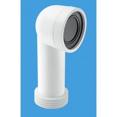 McAlpine Rigid Adjustable Length 90° WC Connector, White