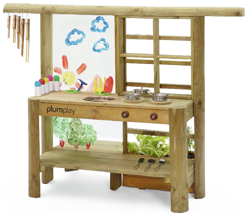Plum Discovery Mud Pie Kitchen with Planter and Accessories