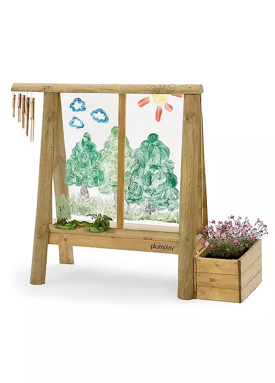 Plum Discovery Create & Paint Easel with Planter and Wind Chimes