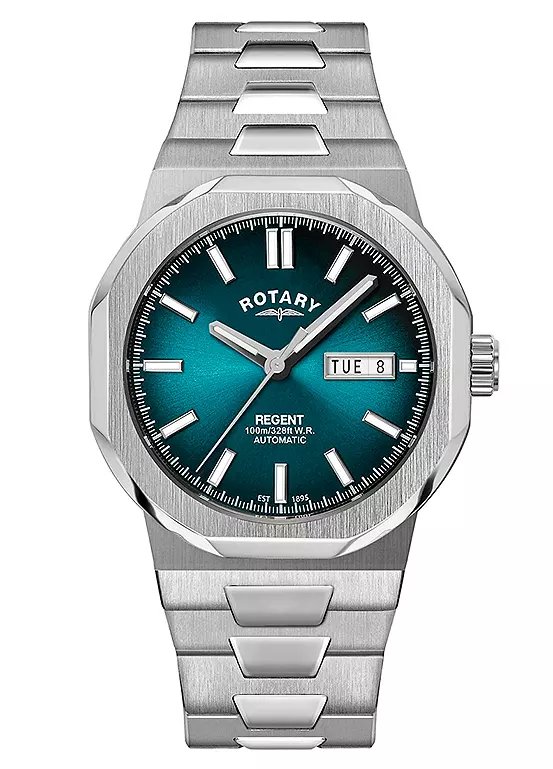 Rotary Regent Automatic Men's Watch, 40mm Teal Dial, Stainless Steel
