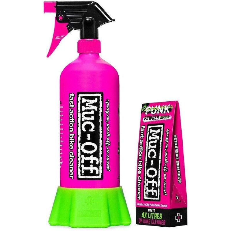Muc-Off Punk Powder Bike Cleaner Bundle - 4 x 30g Sachets with Spray Bottle