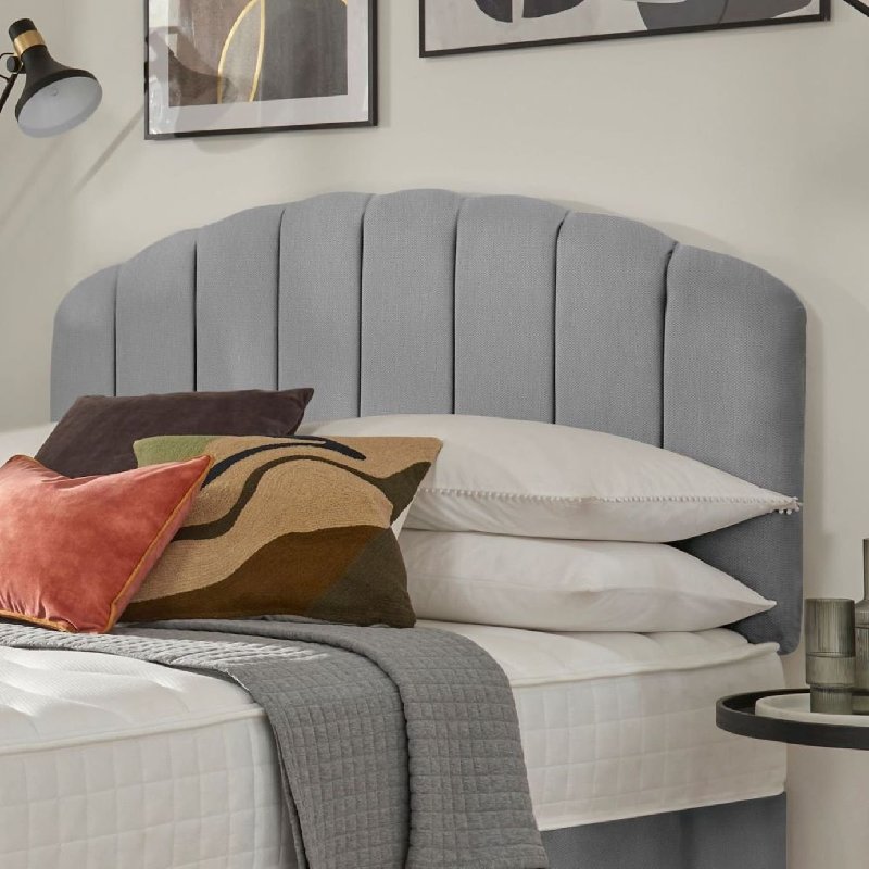 Silentnight Merlin Fabric Kingsize Headboard in Light Grey