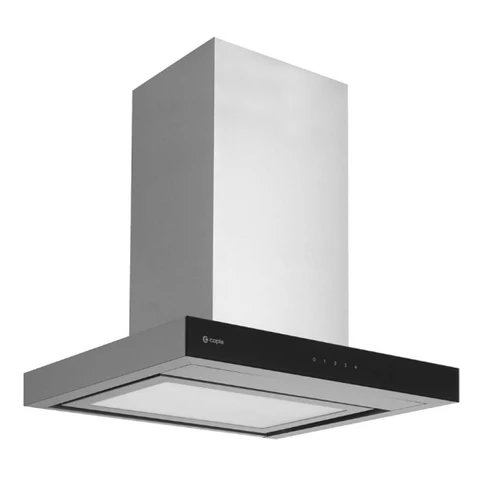 Caple ZC622 Zodiac 60cm Wall Chimney Hood in Stainless Steel with Black Glass