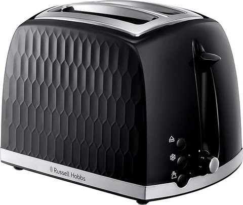 Russell Hobbs 26061 Black 2-Slice Toaster with Extra Wide Slots and 6 Browning Levels
