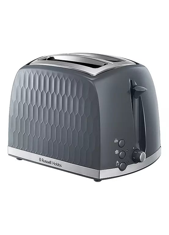 Russell Hobbs 26063 Honeycomb 2 Slice Plastic Toaster - Grey