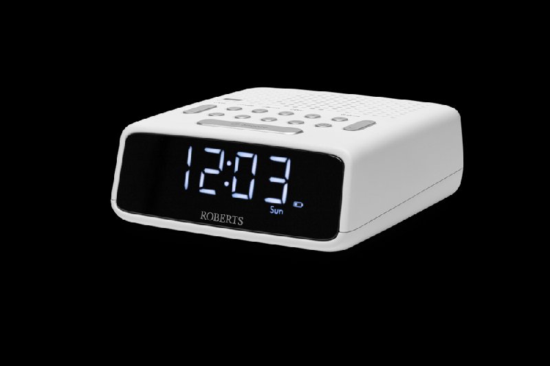 Roberts Ortus FM Clock Radio in White with Dual Alarms and 5 Presets