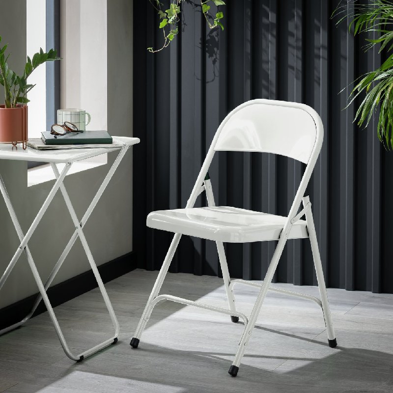 Habitat Macadam Metal Folding Chair in White