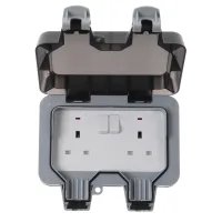 BG Electrical Nexus Storm IP66 Weatherproof 13A Double Pole Outdoor Socket Grey