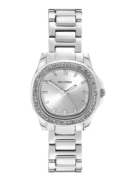 Sekonda Octaire Women's Octagonal Silver Dial Silver Tone Bracelet Watch