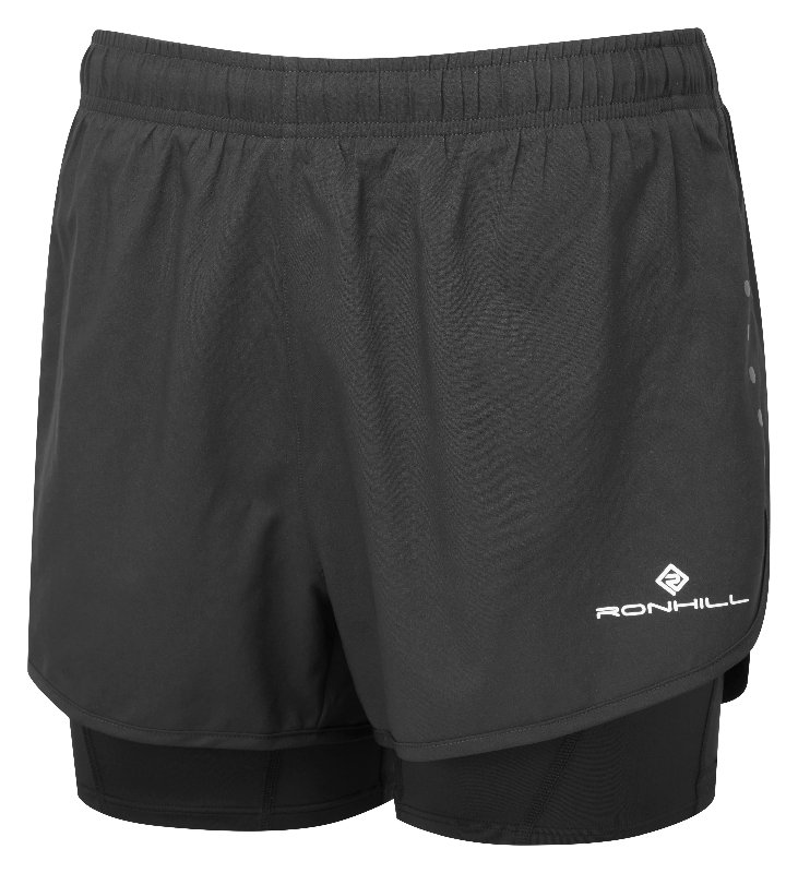 Ronhill Core Twin 2 In 1 Women's Running Shorts - Black