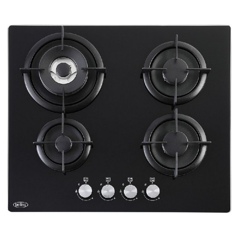 Belling GTG603RI Black 60cm 4 Burner Gas Hob with Wok Burner