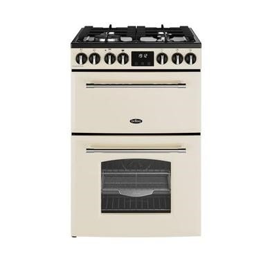 Belling MRA Farmhouse 60 Cream Dual Fuel Cooker - 60cm, 70L/33L Ovens, 4-Burner Hob with Wok Burner