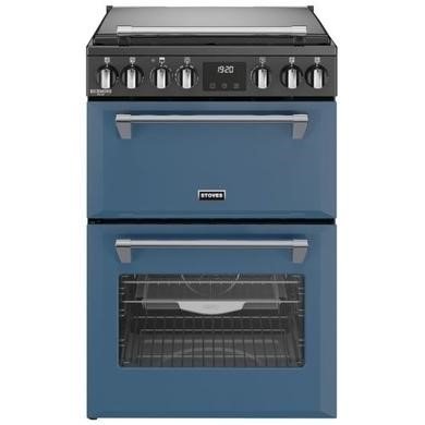 Stoves DX MRA RICH 60Ei RTY TWB Dual Fuel Range Cooker in Twilight Blue - 60cm Double Oven with Induction Hob