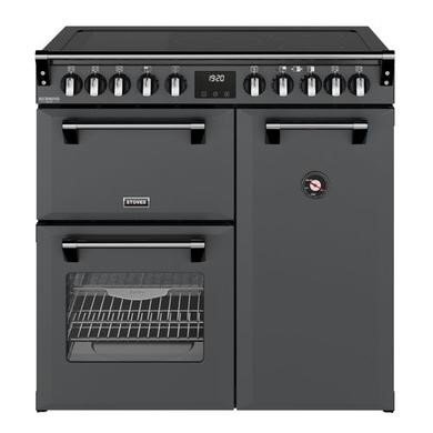 Stoves Deluxe 90cm Induction Range Cooker in Grey with Quad Oven and AirFry