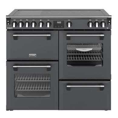 Stoves Deluxe 100Ei Grey 100cm Range Cooker with Quad Oven and Induction Hob