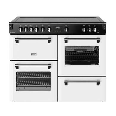 Stoves Deluxe 110Ei White Range Cooker with Quad Oven, 196L Capacity and Induction Hob