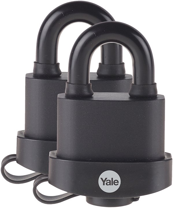 Yale Y220B Black Weatherproof Padlock 51mm Pack of 3