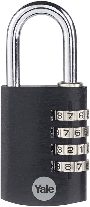 Yale YE3CB 38mm Black Aluminium Combination Padlock