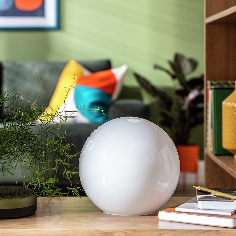 Habitat Caliban Globe Table Lamp in White Frosted Glass