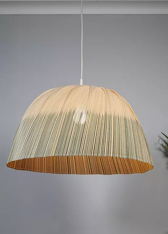 Searchlight Bamboo Ombre Stripe Petrol Lampshade 58cm