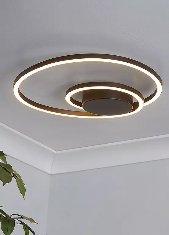 Searchlight Sasha Black LED Flush Ceiling Light with Integrated Bulb