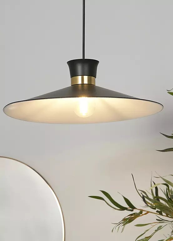 Searchlight Balham Easy Fit Lamp Shade in Black and Brass Finish