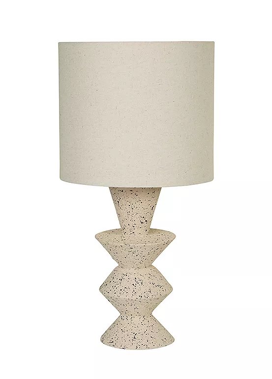 Searchlight Malacca Shaped Stoneware Table Lamp with Natural Shade