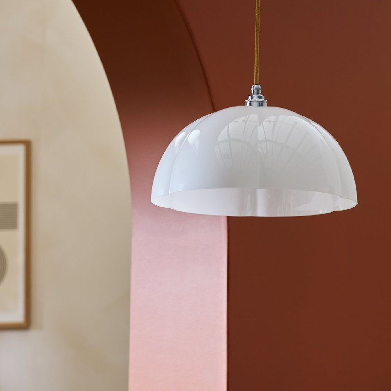 Habitat Apple White Scalloped Glass Easy Fit Lampshade - 35cm