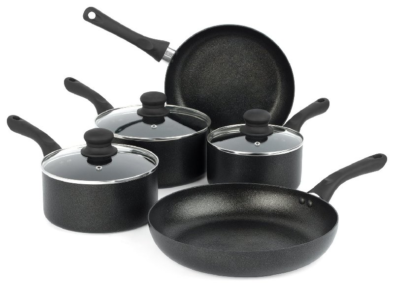 Russell Hobbs Diamond Stone 5 Piece Aluminium Saucepan Set with 3 Saucepans and 2 Frying Pans