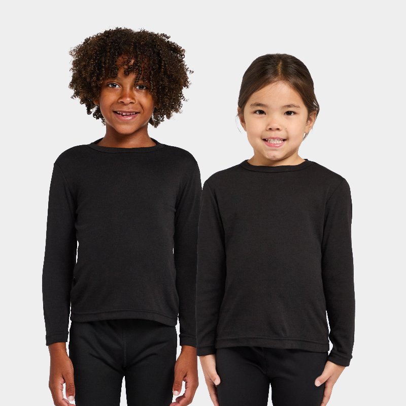Peter Storm Kids Long Sleeved Thermal Crew Neck Top in Black
