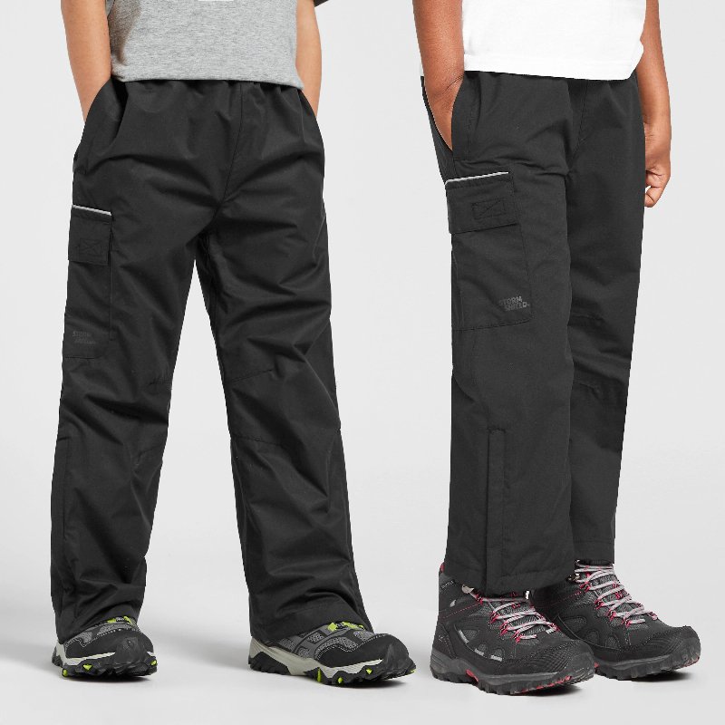 Peter Storm Kids Storm II Waterproof Trousers in Black
