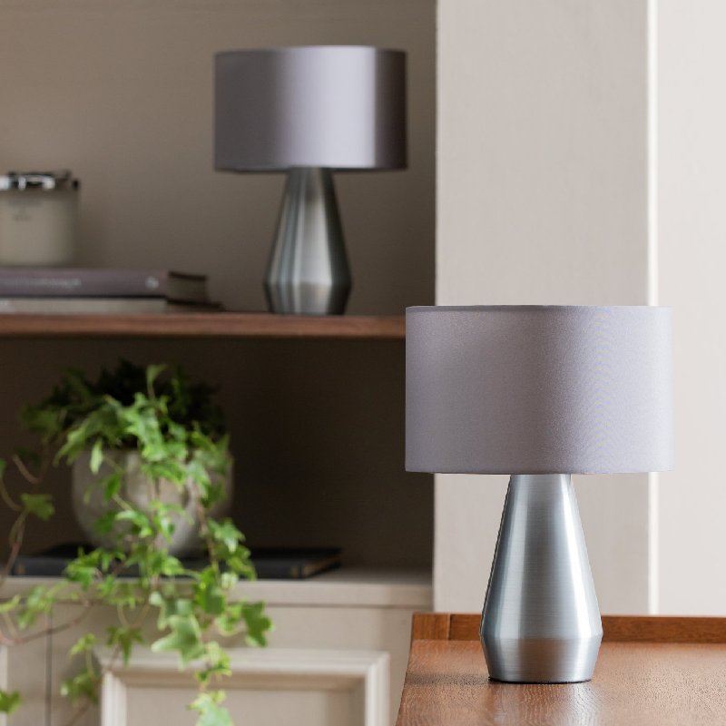 Habitat Maya Pair of Touch Table Lamps in Grey