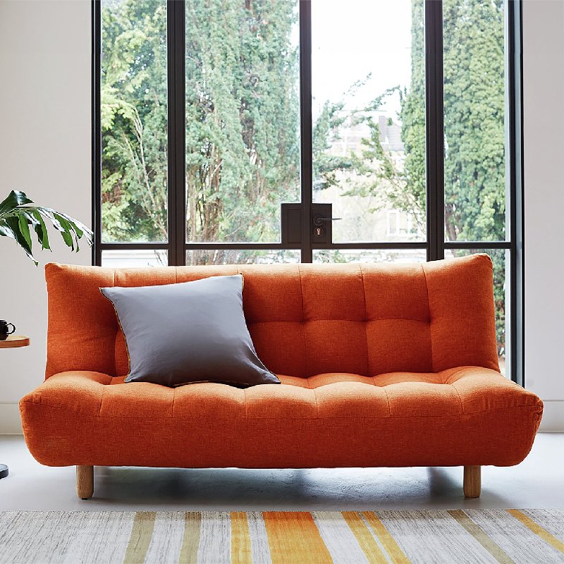Habitat Kota 3 Seater Fabric Clic Clac Sofa Bed in Orange Red