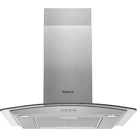 Hotpoint PHGC74FLMX 70cm Curved Glass Cooker Hood in Stainless Steel