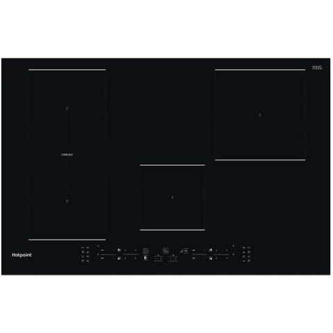 Hotpoint 77cm 4 Zone Induction Hob with CombiDuo in Black