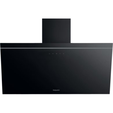 Hotpoint 80cm Angled Chimney Cooker Hood in Black