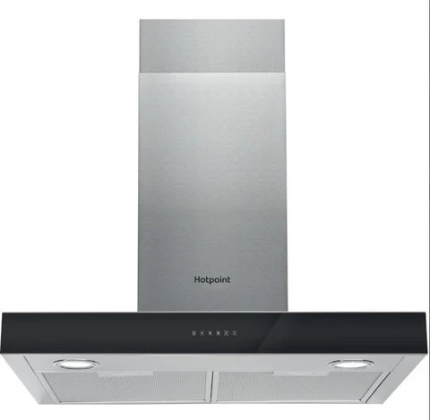 Hotpoint PHBS6.8FLTIX/1 Black Chimney Extractor Hood with A Energy Rating
