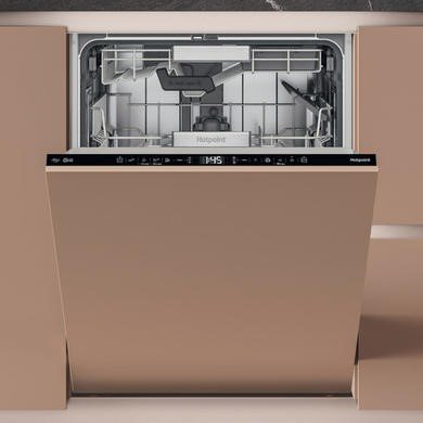 Hotpoint Hydroforce Integrated Dishwasher - B-Rated, Black Control Panel, 14 Place Settings
