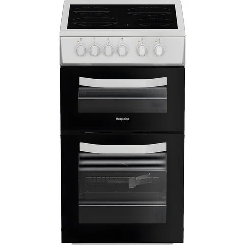 Hotpoint HTE5VCW White Electric Cooker with 63L Capacity and Ceramic Hob